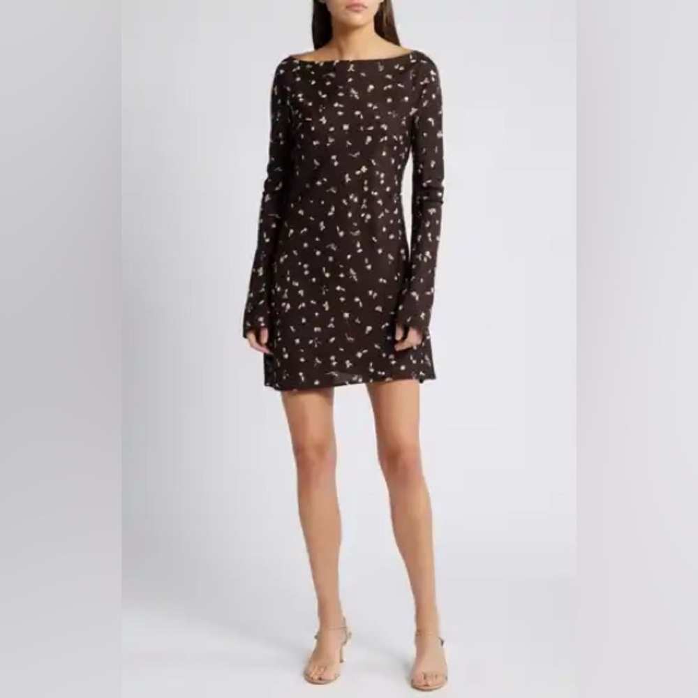 FAITHFULL THE BRAND Lilou Long Sleeve Minidress size6